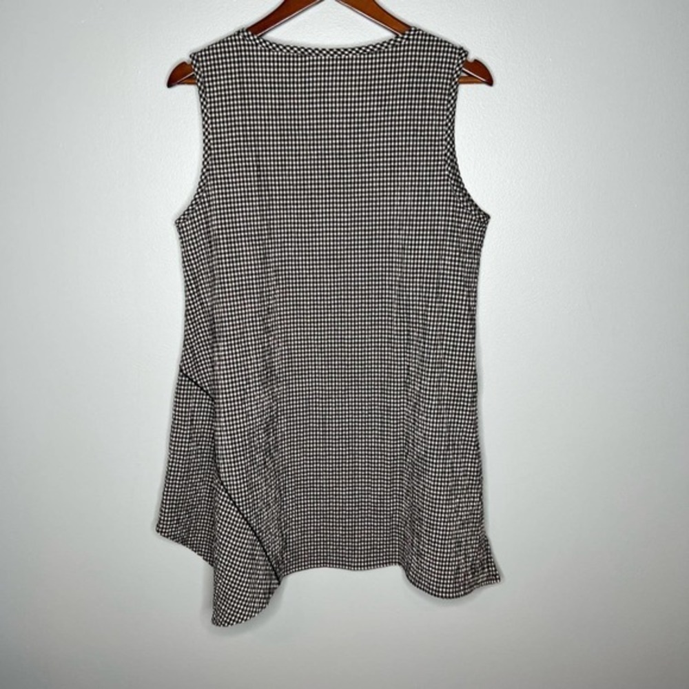 Soft Surroundings Gala Black Gingham Asymmetrical Sleeveless Tunic Top medium - Picture 3 of 7